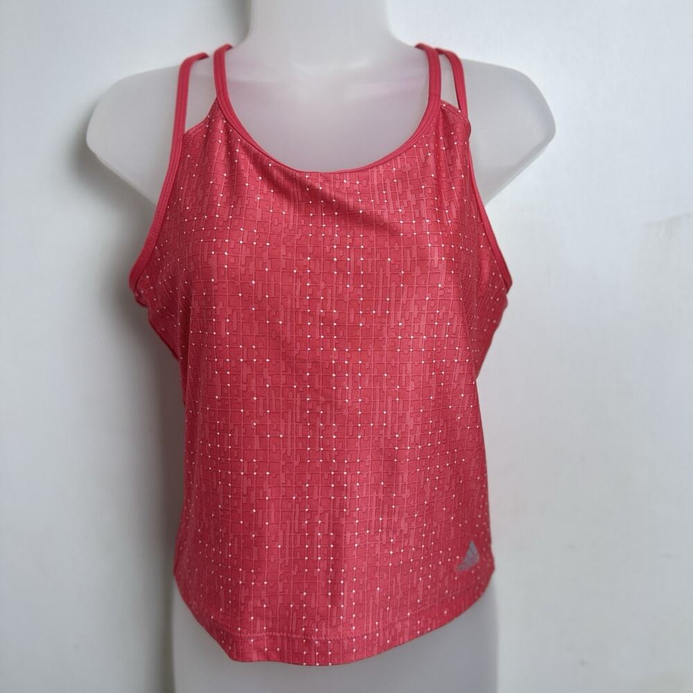Adidas‎ Climalite Womens Workout Running Tank Built in Bra L Pink Exercise Yoga